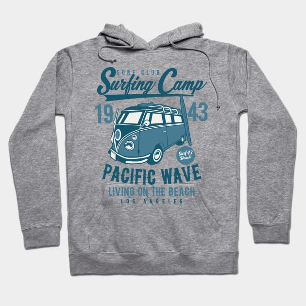 Surfing Camp Beach Hoodie by lionkingdesign